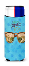 Load image into Gallery viewer, Beach Sunglasses Blue Polkadot   Hugger for slim cans BB8206MUK
