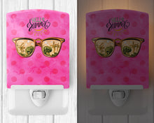Load image into Gallery viewer, Beach Sunglasses Pink Polkadot Ceramic Night Light BB8209CNL