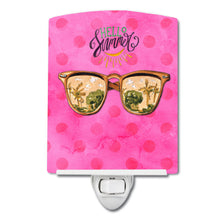 Load image into Gallery viewer, Beach Sunglasses Pink Polkadot Ceramic Night Light BB8209CNL