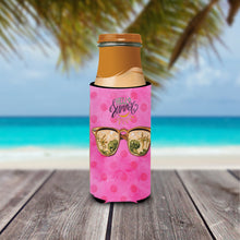 Load image into Gallery viewer, Beach Sunglasses Pink Polkadot   Hugger for slim cans BB8209MUK