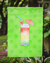 Load image into Gallery viewer, Umberella Cocktail Green Polkadot Garden Flag - Outdoor Decorative Yard Flag BB8210GF
