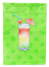 Load image into Gallery viewer, Umberella Cocktail Green Polkadot Garden Flag - Outdoor Decorative Yard Flag BB8210GF