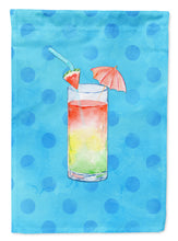 Load image into Gallery viewer, Umberella Cocktail Blue Polkadot Garden Flag - Outdoor Decorative Yard Flag BB8211GF