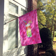 Load image into Gallery viewer, Umberella Cocktail Pink Polkadot Flag Canvas House Size BB8214CHF