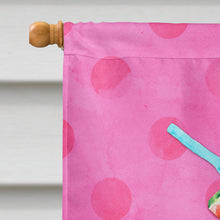Load image into Gallery viewer, Umberella Cocktail Pink Polkadot Flag Canvas House Size BB8214CHF