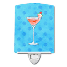 Load image into Gallery viewer, Summer Martini Blue Polkadot Ceramic Night Light BB8216CNL