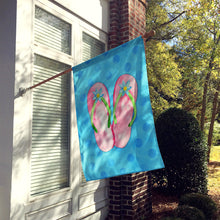 Load image into Gallery viewer, Pink Flip Flops Blue Polkadot Flag Canvas House Size BB8221CHF
