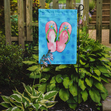 Load image into Gallery viewer, Pink Flip Flops Blue Polkadot Garden Flag - Outdoor Decorative Yard Flag BB8221GF
