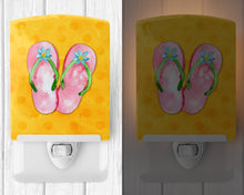 Load image into Gallery viewer, Pink Flip Flops Yellow Polkadot Ceramic Night Light BB8222CNL