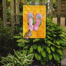 Load image into Gallery viewer, Pink Flip Flops Yellow Polkadot Garden Flag - Outdoor Decorative Yard Flag BB8222GF
