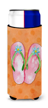 Load image into Gallery viewer, Pink Flip Flops Orange Polkadot   Hugger for slim cans BB8223MUK