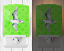Load image into Gallery viewer, Sea Gull Green Polkadot Ceramic Night Light BB8225CNL