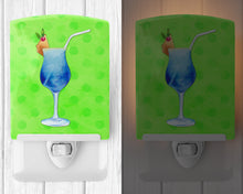 Load image into Gallery viewer, Summer Cocktail Green Polkadot Ceramic Night Light BB8230CNL