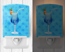Load image into Gallery viewer, Summer Cocktail Blue Polkadot Ceramic Night Light BB8231CNL