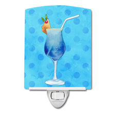 Load image into Gallery viewer, Summer Cocktail Blue Polkadot Ceramic Night Light BB8231CNL