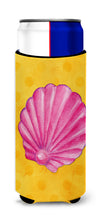 Load image into Gallery viewer, Pink Sea Shell Yellow Polkadot   Hugger for slim cans BB8242MUK