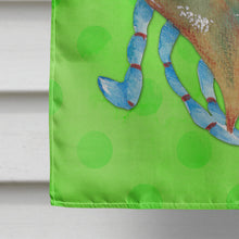 Load image into Gallery viewer, Blue Crab Green Polkadot Flag Canvas House Size BB8245CHF