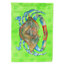 Load image into Gallery viewer, Blue Crab Green Polkadot Flag Canvas House Size BB8245CHF