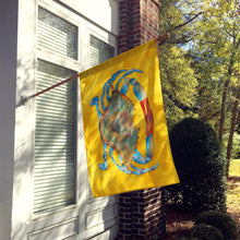 Load image into Gallery viewer, Blue Crab Yellow Polkadot Flag Canvas House Size BB8247CHF