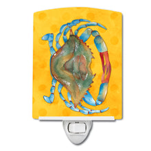 Load image into Gallery viewer, Blue Crab Yellow Polkadot Ceramic Night Light BB8247CNL