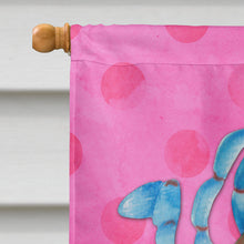 Load image into Gallery viewer, Blue Crab Pink Polkadot Flag Canvas House Size BB8249CHF