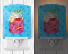 Load image into Gallery viewer, Mason Jar Cocktail Blue Polkadot Ceramic Night Light BB8251CNL