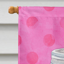 Load image into Gallery viewer, Mason Jar Cocktail Pink Polkadot Flag Canvas House Size BB8254CHF