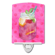 Load image into Gallery viewer, Mason Jar Cocktail Pink Polkadot Ceramic Night Light BB8254CNL