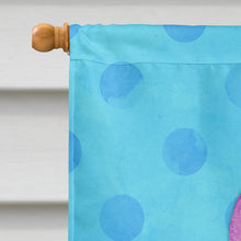 Load image into Gallery viewer, Flamingo Floaty Blue Polkadot Flag Canvas House Size BB8256CHF