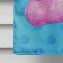 Load image into Gallery viewer, Flamingo Floaty Blue Polkadot Flag Canvas House Size BB8256CHF
