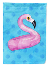 Load image into Gallery viewer, Flamingo Floaty Blue Polkadot Flag Canvas House Size BB8256CHF