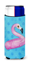 Load image into Gallery viewer, Flamingo Floaty Blue Polkadot   Hugger for slim cans BB8256MUK