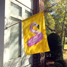 Load image into Gallery viewer, Flamingo Floaty Yellow Polkadot Flag Canvas House Size BB8257CHF