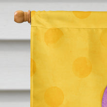 Load image into Gallery viewer, Flamingo Floaty Yellow Polkadot Flag Canvas House Size BB8257CHF
