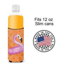 Load image into Gallery viewer, Flamingo Floaty Orange Polkadot   Hugger for slim cans BB8258MUK