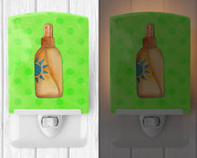 Load image into Gallery viewer, Message in a Bottle Green Polkadot Ceramic Night Light BB8260CNL