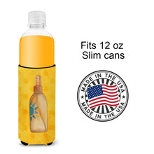 Load image into Gallery viewer, Message in a Bottle Yellow Polkadot   Hugger for slim cans BB8262MUK