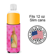 Load image into Gallery viewer, Message in a Bottle Pink Polkadot   Hugger for slim cans BB8264MUK