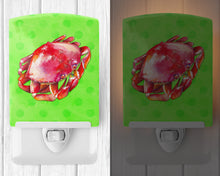 Load image into Gallery viewer, Crab Green Polkadot Ceramic Night Light BB8265CNL