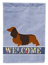 Load image into Gallery viewer, Longhaired Dachshund Welcome Flag Canvas House Size BB8287CHF