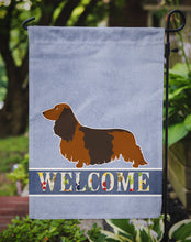 Load image into Gallery viewer, Longhaired Dachshund Welcome Garden Flag - Outdoor Decorative Yard Flag BB8287GF