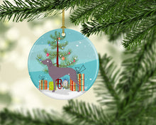 Load image into Gallery viewer, Weimaraner Christmas Ornament - Round Ceramic Ornament – Artist-Designed Keepsake Decoration BB8442CO1