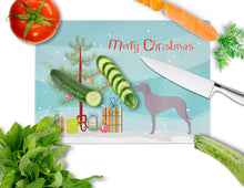Load image into Gallery viewer, Weimaraner Christmas Glass Cutting Boards – Durable, Decorative Kitchen Art Large BB8442LCB