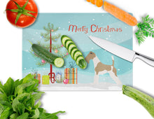 Load image into Gallery viewer, Wire Fox Terrier Christmas Glass Cutting Boards – Durable, Decorative Kitchen Art Large BB8446LCB