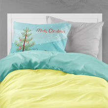 Load image into Gallery viewer, Longhaired Dachshund Christmas Fabric Standard Pillowcase – Artistic Decorative Front, White Back BB8449PILLOWCASE