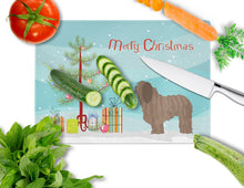 Load image into Gallery viewer, Bergamasco Shepherd Christmas Glass Cutting Boards – Durable, Decorative Kitchen Art Large BB8453LCB