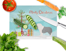 Load image into Gallery viewer, Old English Sheepdog Christmas Glass Cutting Boards – Durable, Decorative Kitchen Art Large BB8466LCB