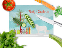 Load image into Gallery viewer, Kuvasz Christmas Glass Cutting Boards – Durable, Decorative Kitchen Art Large BB8467LCB