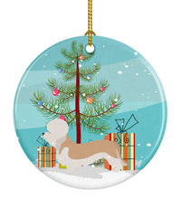 Load image into Gallery viewer, Dandie Dinmont Terrier Christmas Ornament - Round Ceramic Ornament – Artist-Designed Keepsake Decoration BB8474CO1