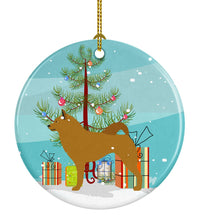 Load image into Gallery viewer, Finnish Spitz Christmas Ornament - Round Ceramic Ornament – Artist-Designed Keepsake Decoration BB8505CO1